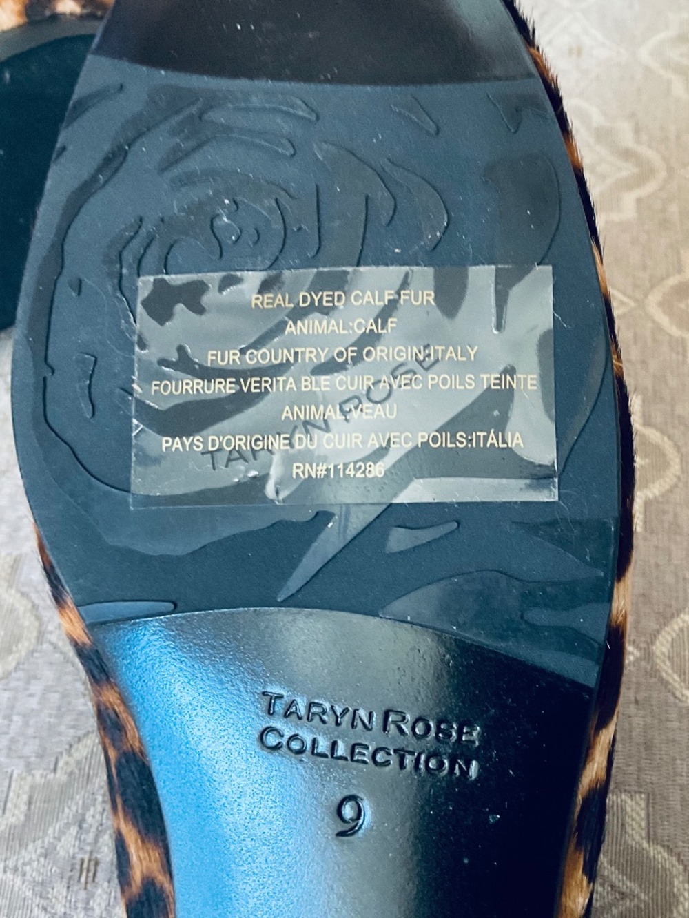 Taryn Rose Collection Leopard Calf Hair Loafers - Size 9 NEW - Picture 7 of 8